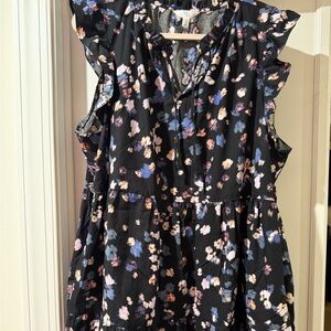 Time and Tru Black Floral Dress
